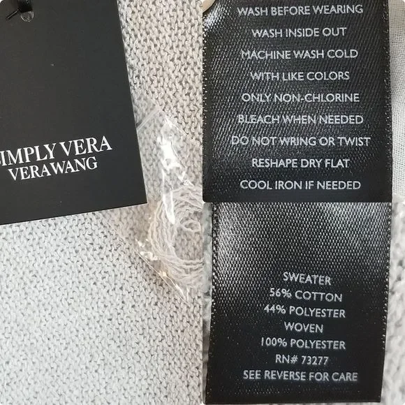 VERA WANG BNWT Knit Layered Tank Crew Neck Beige - Picture 8 of 8